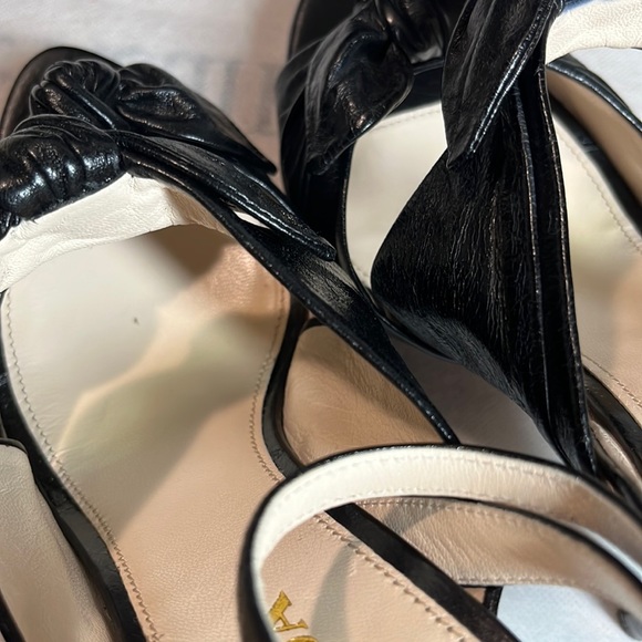 SOLDβ¨Pradaβ¨ NEW Calzature Donna Vit. Shine Lambskin Leather Heels EU Size 38.5 - Picture 9 of 17